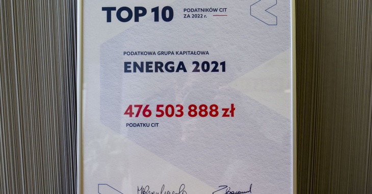 Energa wyróżniona za wkład do budżetu państwa Energa wyróżniona za wkład do budżetu państwa