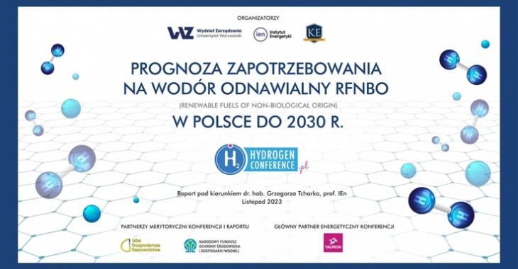 Prognoza zapotrzebowania na wodór odnawialny w Polsce do 2030 r.