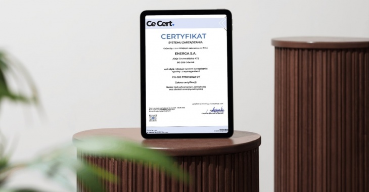 Energa z certyfikatem systemu zarządzania zgodnością Energa z certyfikatem systemu zarządzania zgodnością