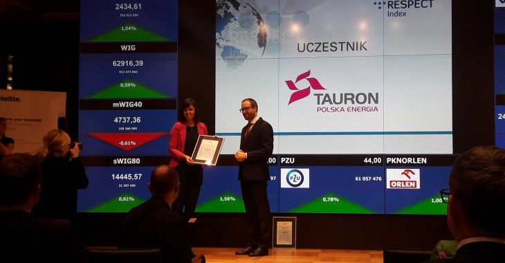 TAURON w RESPECT Index po raz piąty TAURON w RESPECT Index po raz piąty