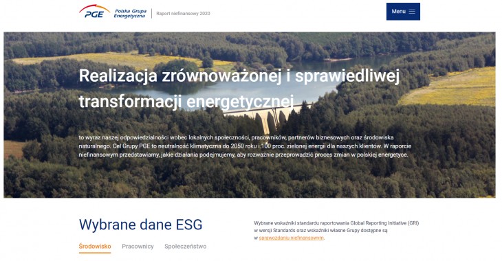 PGE publikuje raport niefinansowy PGE publikuje raport niefinansowy