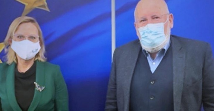 Spotkanie minister Anny Moskwy z wiceprzewodniczącym Komisji Europejskiej Fransem Timmermansem